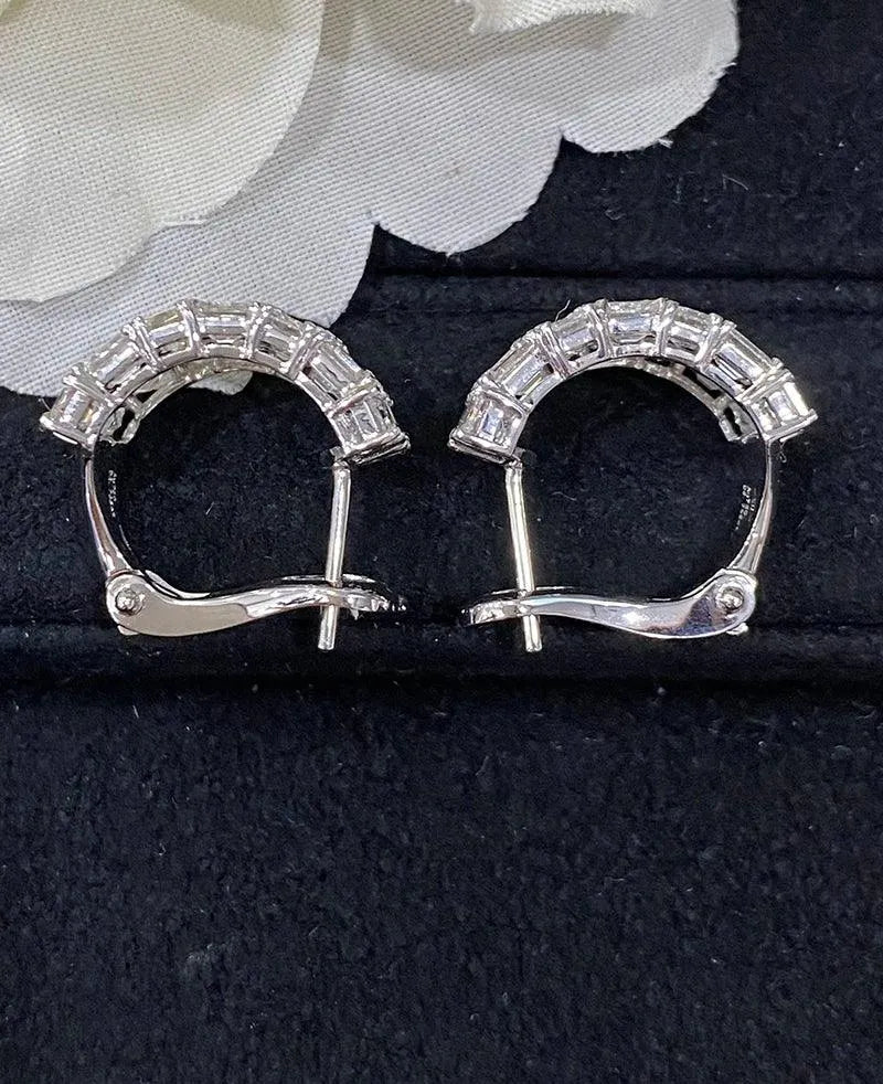 18K White Gold Diamond Earrings for Women - 5.53 Carat Natural Real Diamonds Luxury Wedding Jewelry Set - Perfect for Engagement Parties, Anniversary Gifts & Special Occasions
