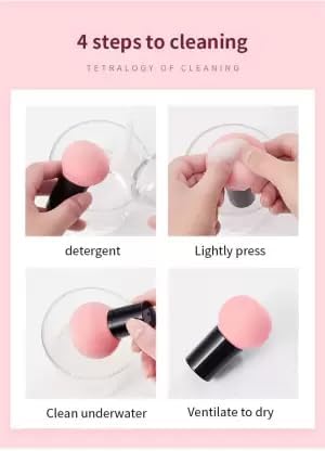 Soft Mushroom Beauty Blender 5-Piece Set for Makeup - Liquid, Cream & Powder Application