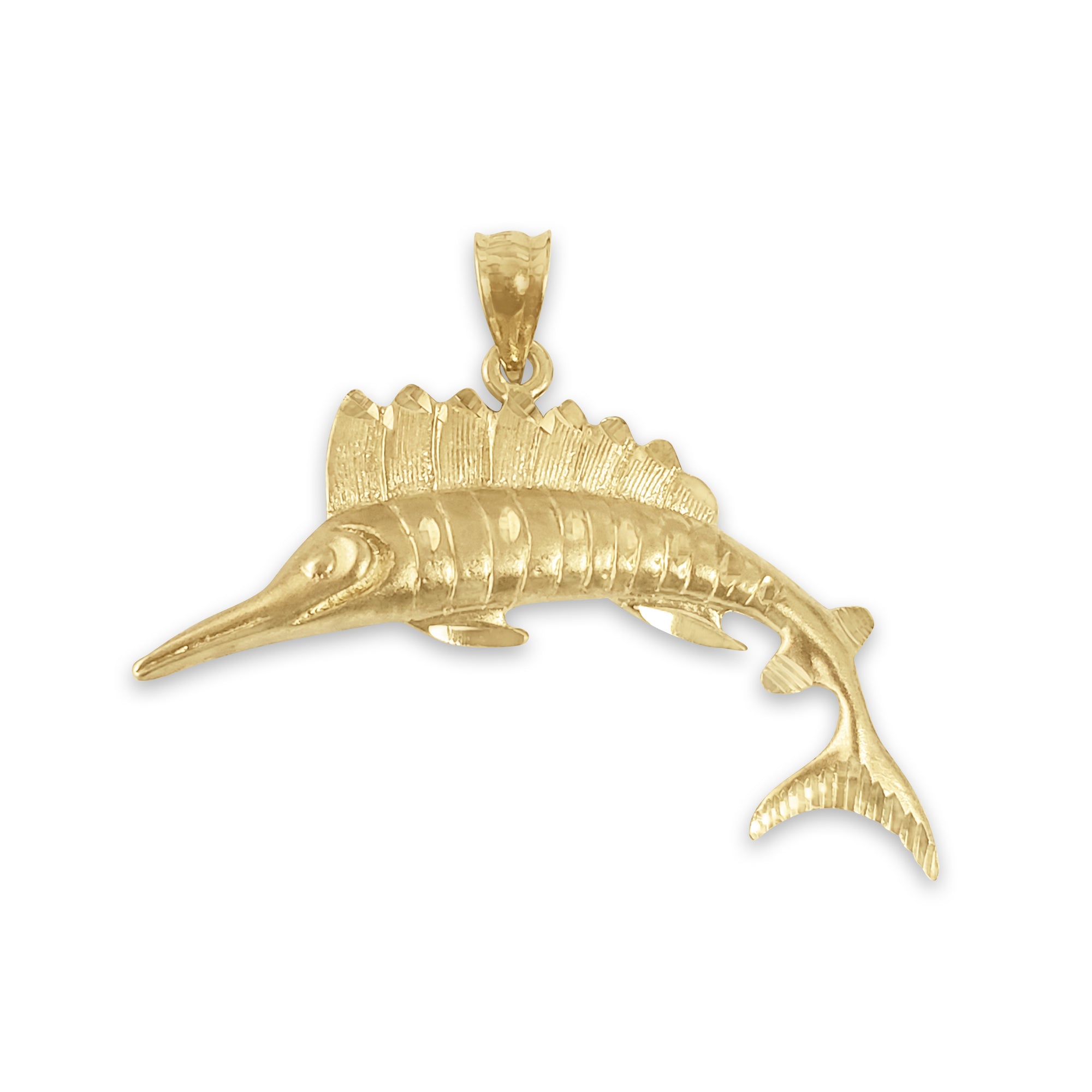 Exquisite Marlin Fish Charm Pendant with Diamond Cuts - Perfect for Necklaces, Bracelets & Jewelry Making | Unique Ocean-Themed Gift for Beach Lovers & Anglers
