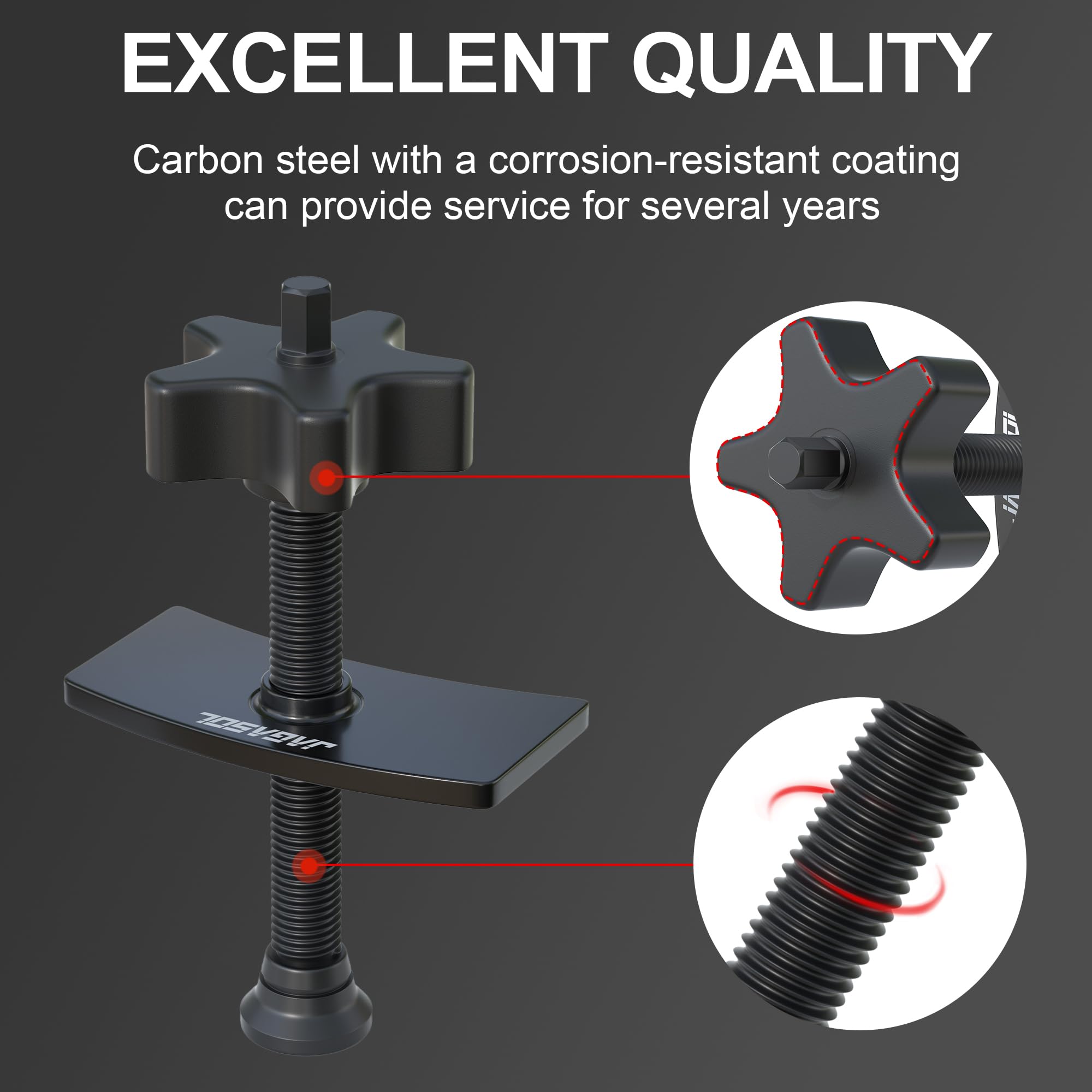 Heavy Duty Brake Pad Spreader - Universal Disc Brake Caliper Compression Tool with Swivel Joint | Solid Steel Brake Piston Compressor for Cars & Light Trucks | Perfect for DIY Auto Repair & Maintenance
