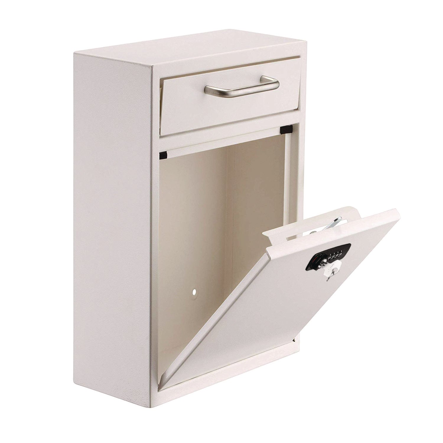 Secure Wall Mount Mailbox with Key & Combination Lock - Large 11.2