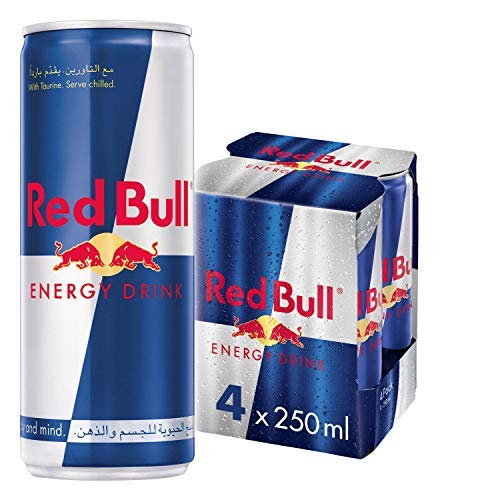 Red Bull Energy Drink 24 Cans (4 x 250ml, 6-Pack) - Boost Energy for Workouts, Gaming & Late-Night Study Sessions