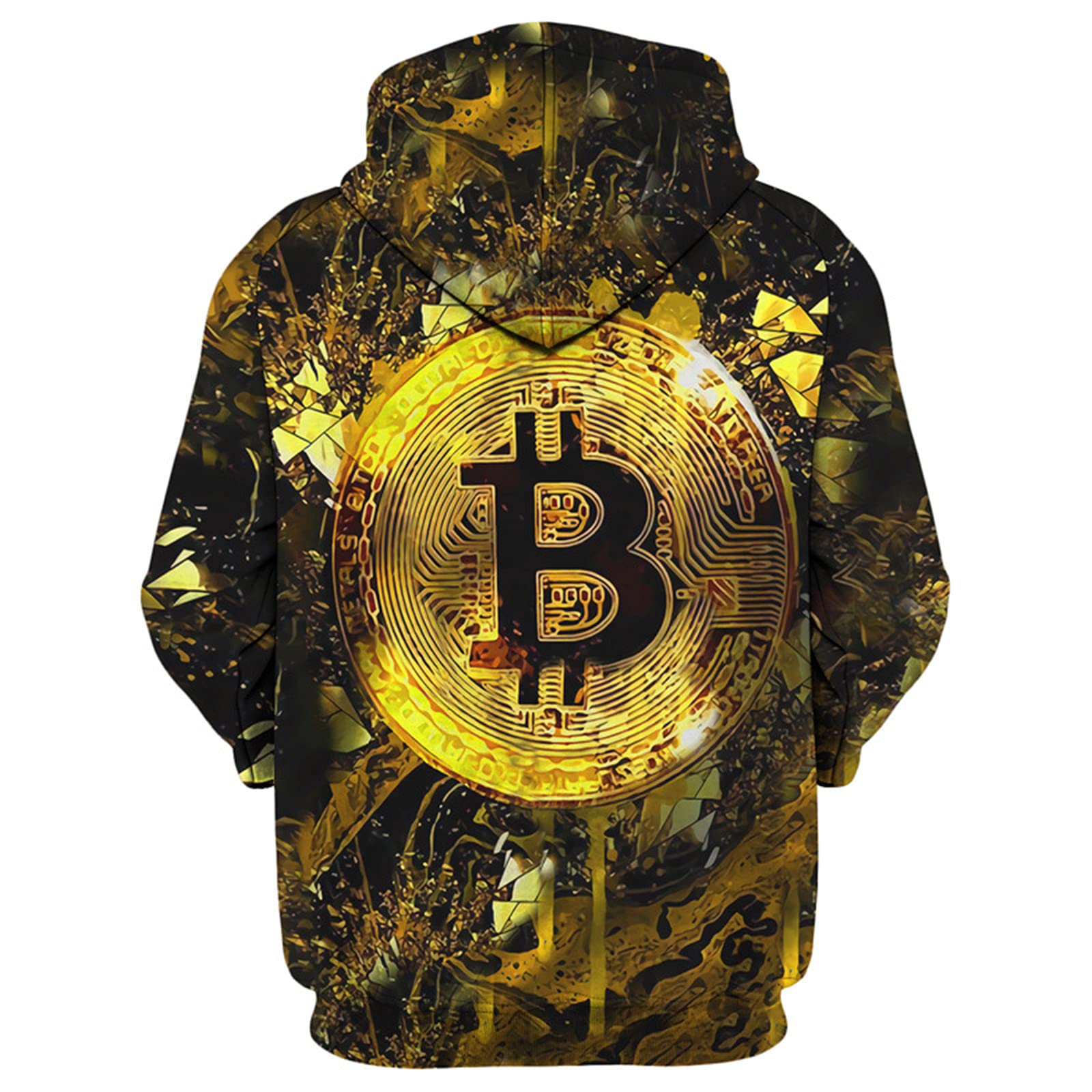 SSBZYES Men's Bitcoin Hooded Sweater Jacket - Casual Stitching Hoodie for Men | Perfect for Streetwear, Crypto Enthusiasts & Everyday Comfort