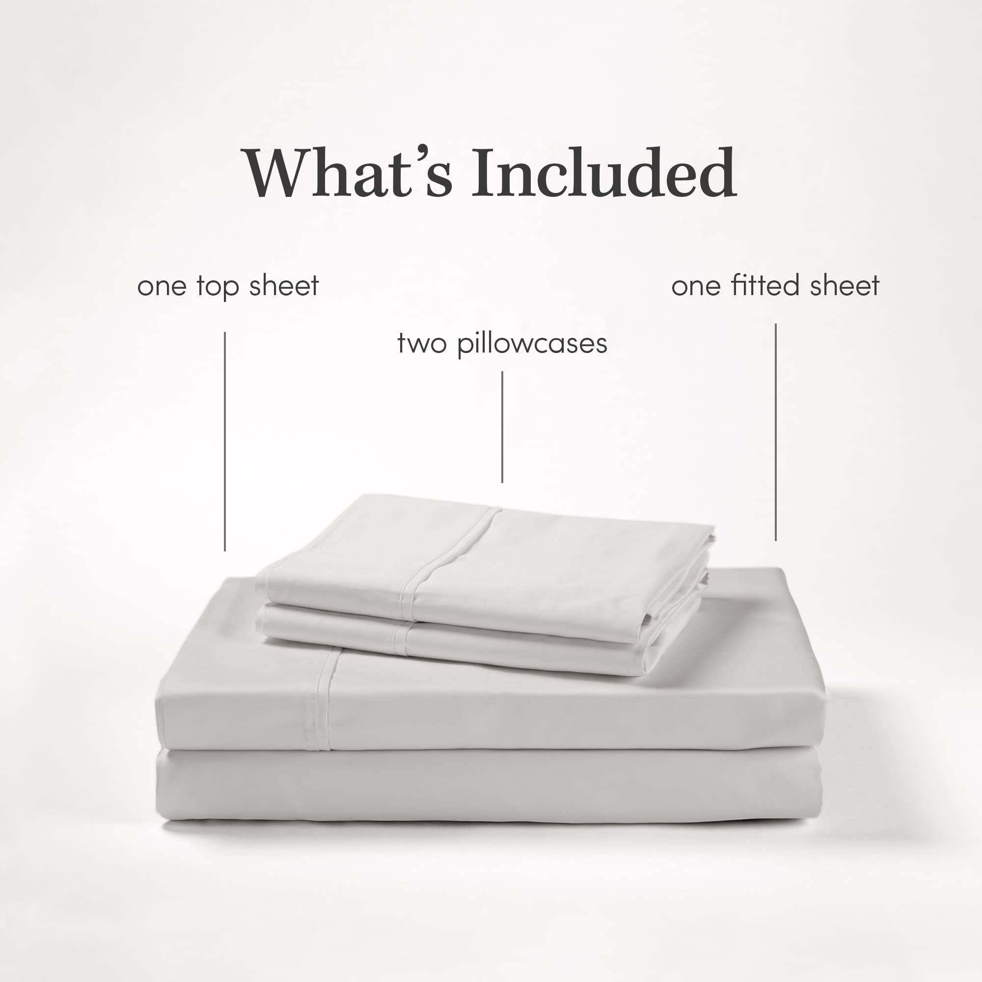 1000 Thread Count 100% Cotton Bed Sheet Set - Queen Size Deep Pocket Sheets with 1 Flat Sheet, 1 Fitted Sheet & 2 Pillowcases - Soft Luxury Bedding for Hotel-Like Comfort - Perfect for Master Bedrooms, Guest Rooms & Airbnb Listings (Grey)