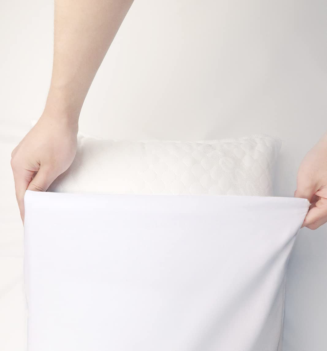 Premium 100% Cotton Standard Size Pillowcase Set (40x70 cm) - 2 Pack, Envelope Closure, Solid White - Perfect for Bedroom, Hotel, and Home Decor