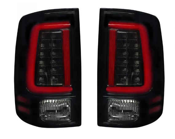 Dodge RAM 1500 Classic 2009-2024 LED Tail Lights - Smoked Lens OLED Replacement for OEM Halogen - Perfect for Night Driving & Enhanced Visibility