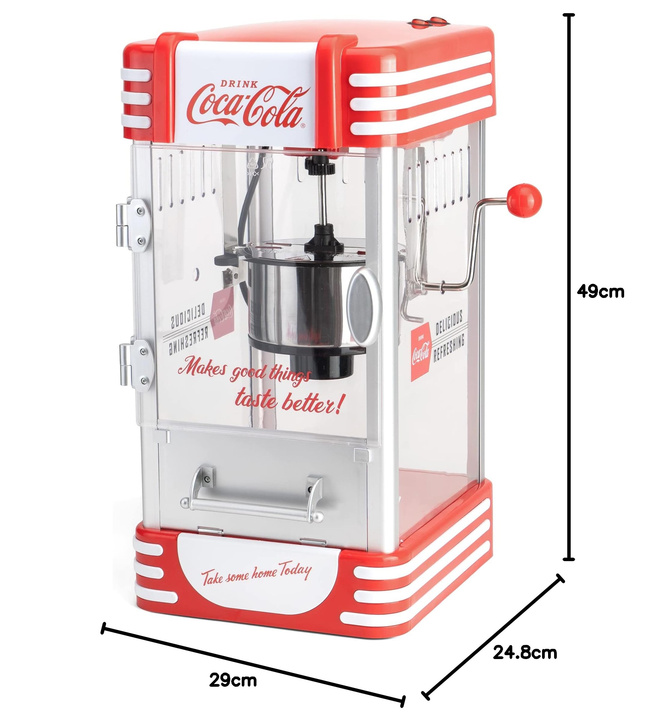 Salco 428018 Commercial Popcorn Machine SNP-27CC - Stainless Steel Red Popcorn Popper for Movie Theaters, Carnivals & Home Theater Snacks
