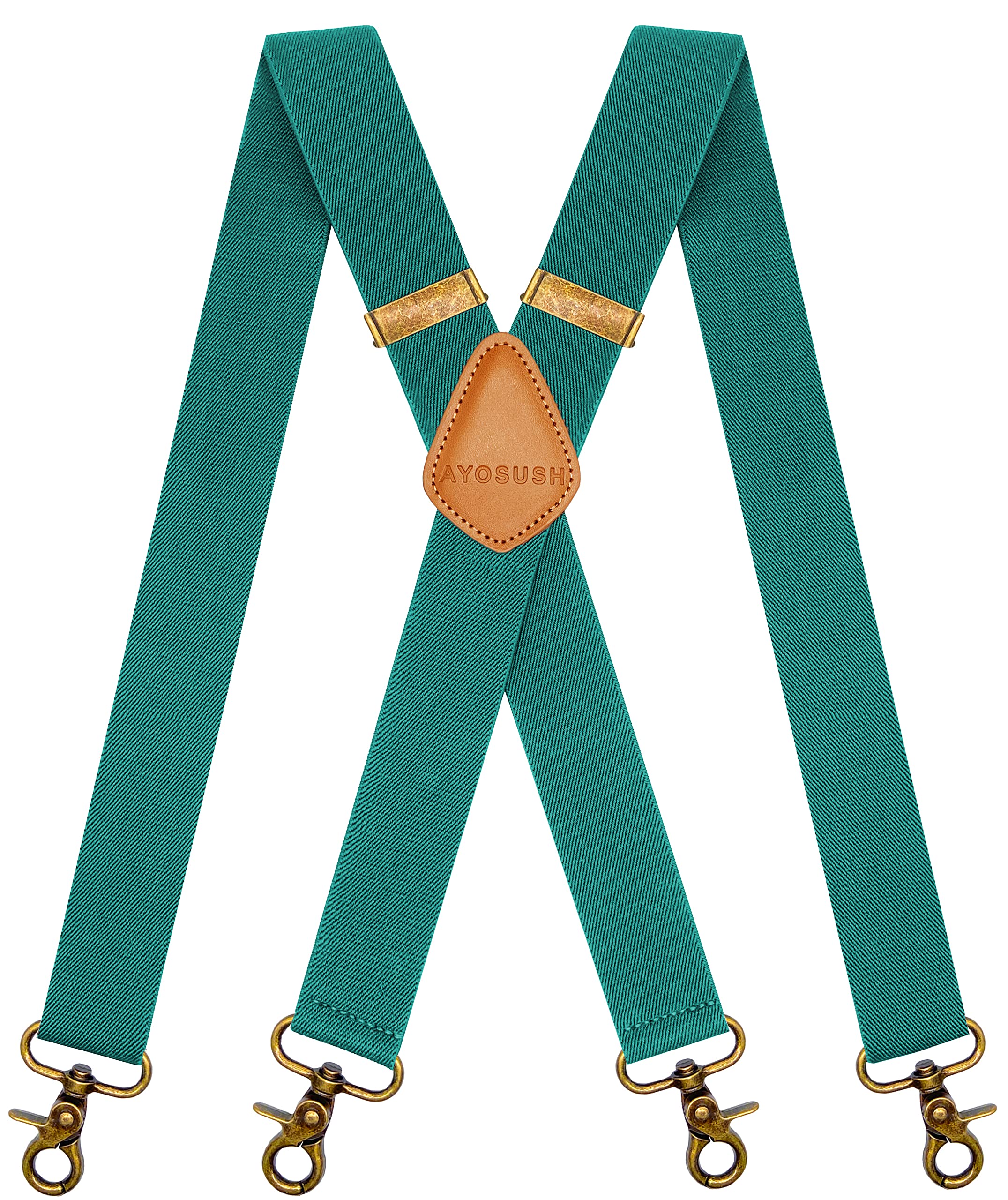 Vintage Suspenders for Men - Heavy Duty 4 Snap Hooks Adjustable X-Back Design - Premium Elastic Braces for Trousers & Pants - Perfect for Formal Wear, Work Attire & Vintage Fashion