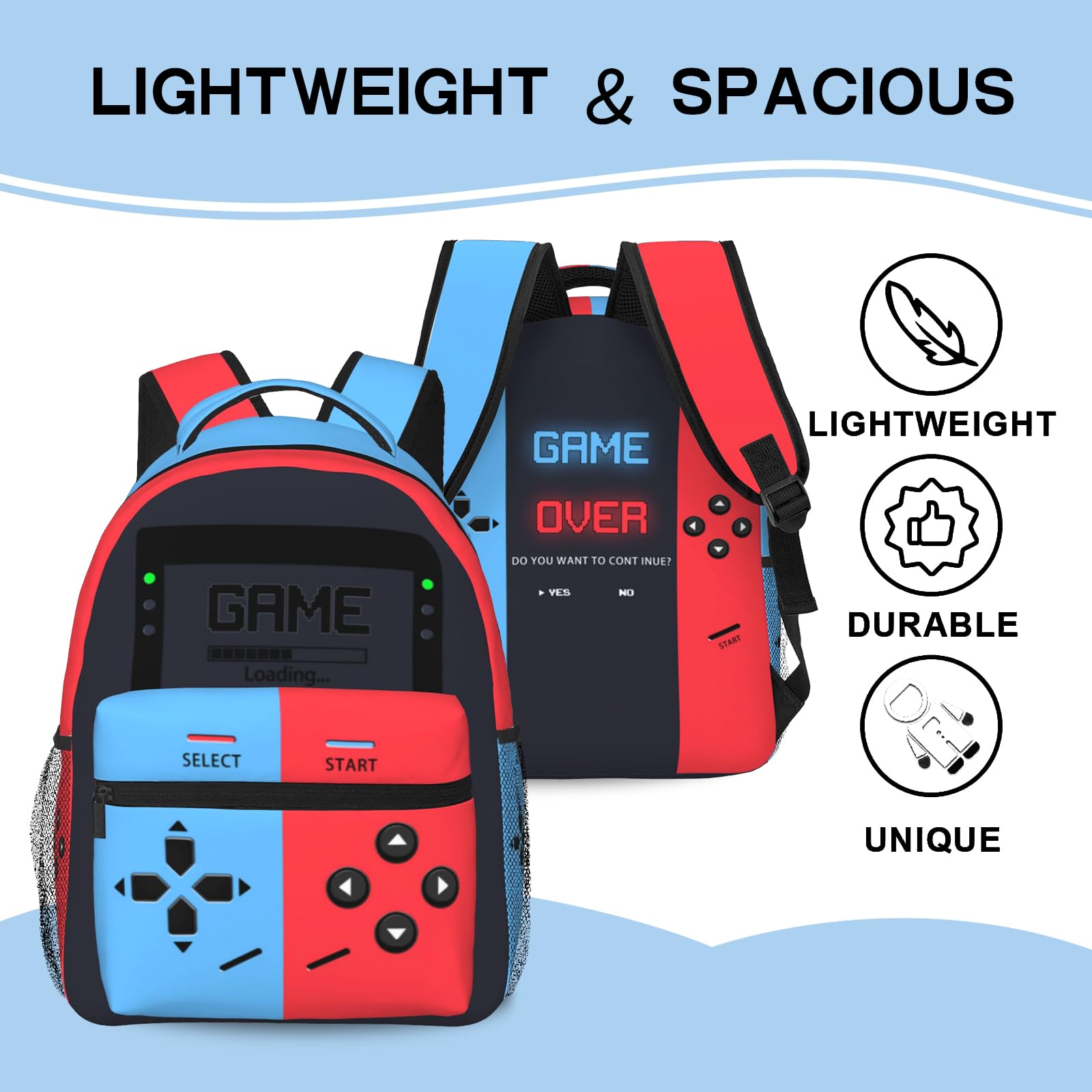 **Gaming Backpack for Boys & Teens - Durable Laptop Backpack for School, Travel & Game Day - Perfect Gift for Gamers (Ideal for School, Travel & Gaming Conventions)**