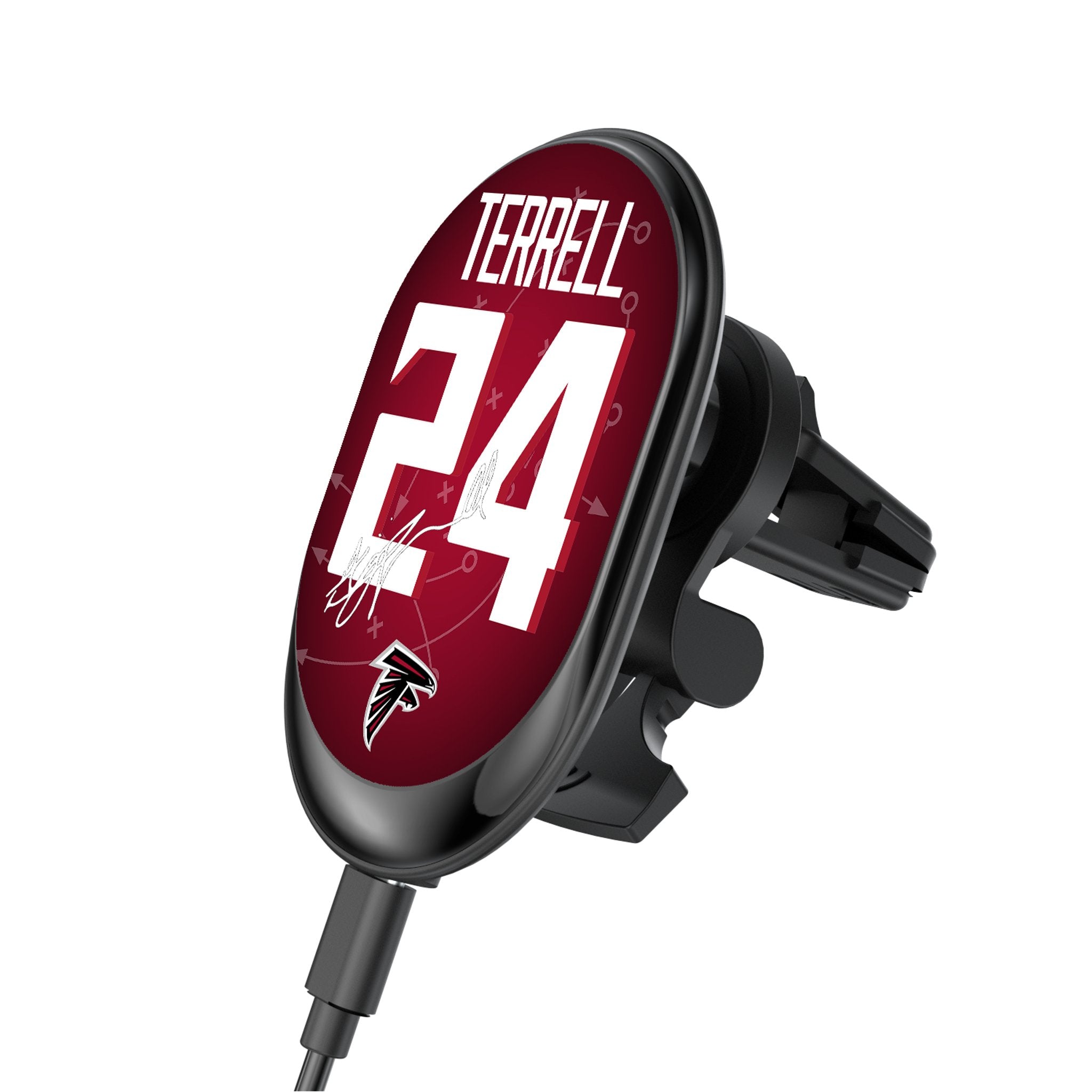 A.J. Terrell Atlanta Falcons 24 Ready Wireless Mag Car Charger - Fast Wireless Charging for iPhone & Android - Perfect for Road Trips & Commuting