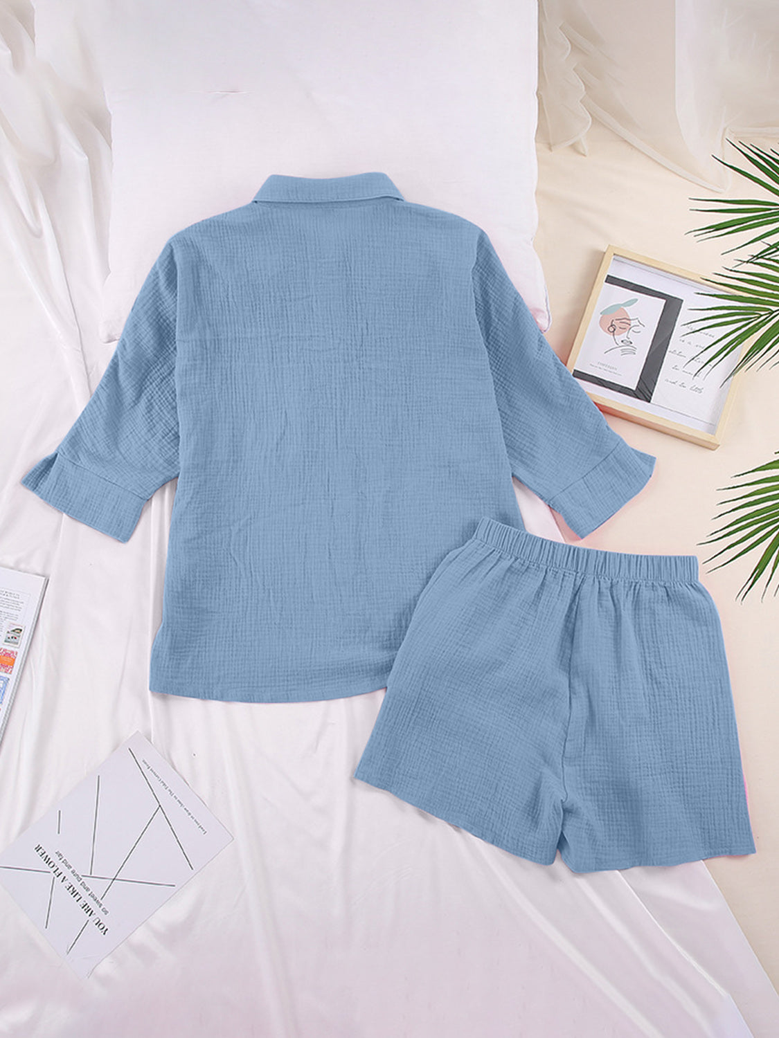 Stylish Texture Button Up Resort Shirt and Shorts Set for Men - Breathable Summer Outfit for Beach Vacation, Pool Party & Tropical Getaway