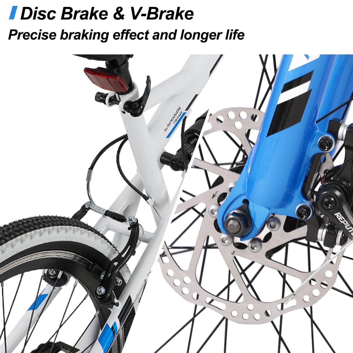 HILAND 26 Inch Full-Suspension Mountain Bike for Men & Women - 21 Speed Drivetrain, Durable MTB for Trail Riding & Outdoor Adventures