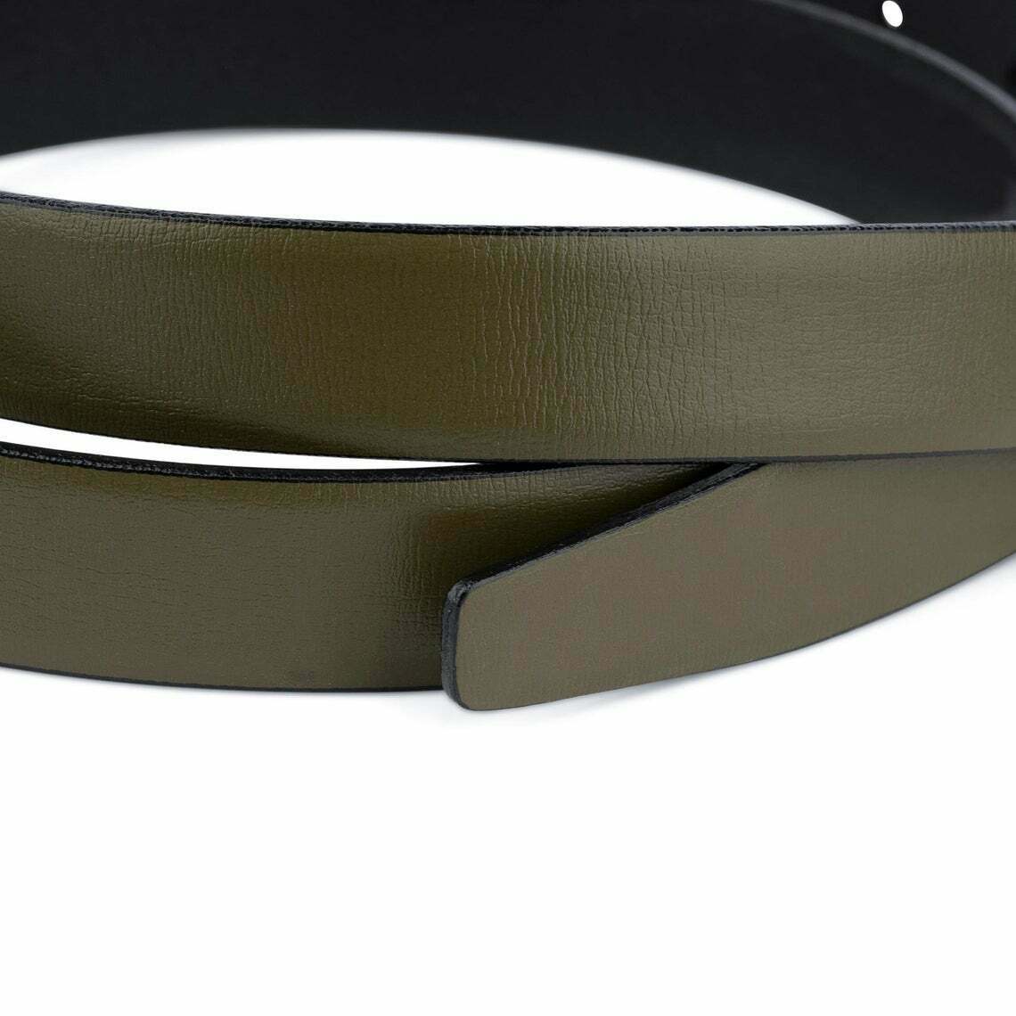 1 Inch Olive Green Belt Strap No Buckle for Dunhill 25 Buckles - Women's Fashion Accessory for Casual, Office & Formal Outfits