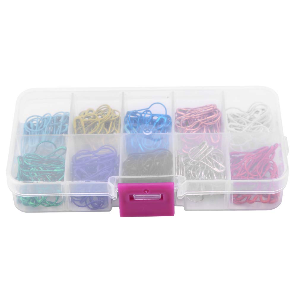 300Pcs Colorful Metal Knitting Pins - Calabash Gourd Shape Safety Pins for DIY Sewing, Clothing Tags & Craft Making | Perfect for Fabric Marking, Scrapbooking & Jewelry Design