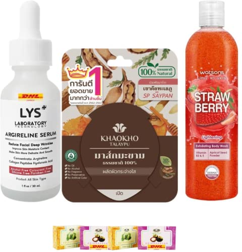 R-4867 YS Lifting Serum Anti-Wrinkle & Anti-Aging Strawberry Exfoliating Body Wash 410ml - Brightening, Hydrating for Smooth Skin | DHL Express | Free Tomato Facial Mask Included | Perfect for Daily Skincare Routine & Spa Treatment