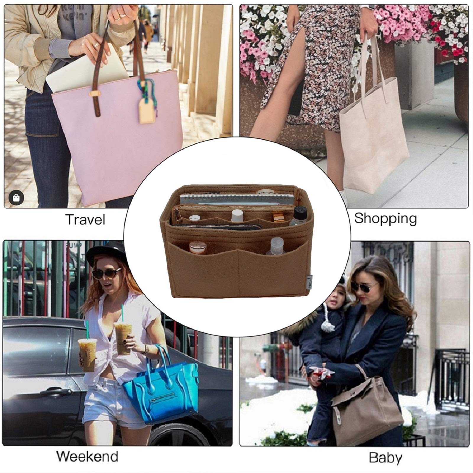 Premium Purse Organizer Insert for Handbags - 5 Sizes Fits Speedy, Neverfull & More | Expandable Bag in Bag Organizer for Travel, Work & Daily Use