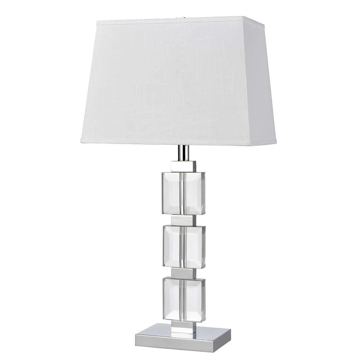 Silver Beveled Square Crystal Table Lamp - 2 Pack for Paris Decor