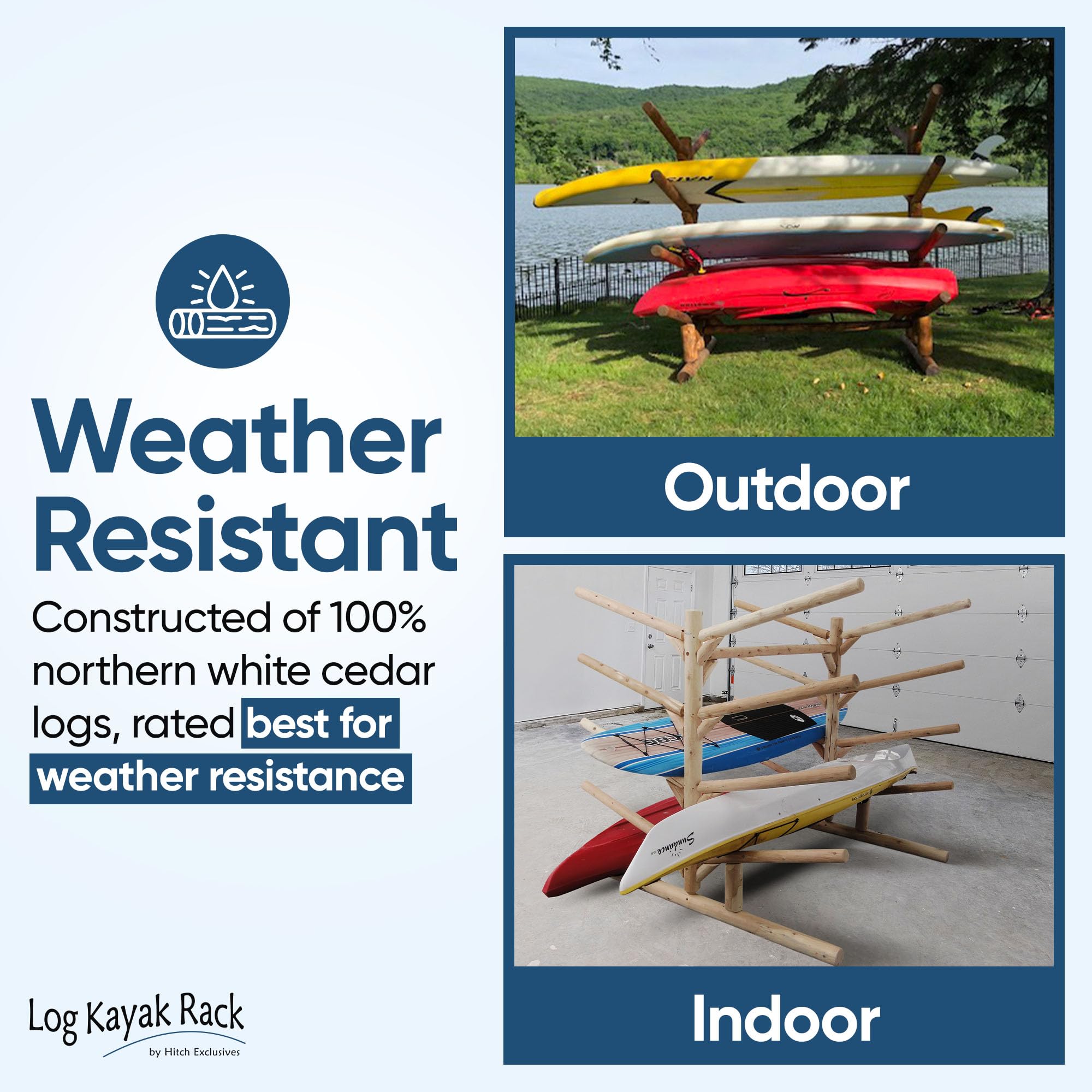 8-Place Freestanding Kayak Rack - Heavy Duty Kayak & SUP Storage Rack for Outdoor, Garage or Dock - Perfect for Kayaks, Paddle Boards & Surfboards - Ideal for Backyard, Beach House or Boat Storage
