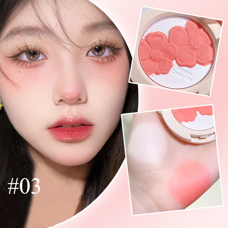 Xixi Dual Tone Embossed Floral Blush - Soft Pink & Peach Blush Makeup for Cheeks | Perfect for Everyday Wear, Date Night & Special Occasions