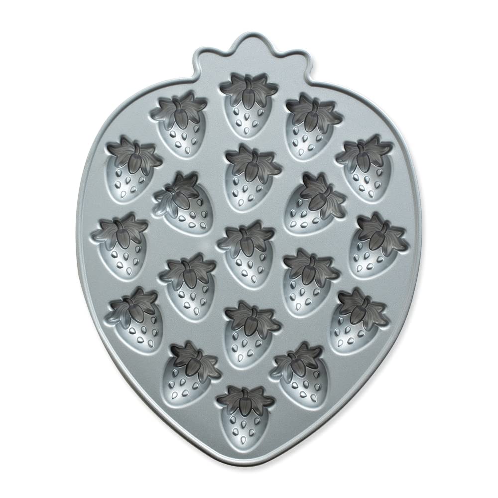 Nordic Ware Strawberry Patch Bites Pan - Non-Stick Mini Cake Pan for Baking Bite-Sized Treats, Perfect for Strawberry Shortcakes, Cupcakes & Party Desserts