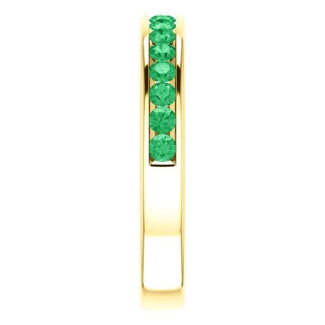 14K Gold 0.64 CTW Emerald Channel Set Wedding Band Ring - Perfect for Engagement, Anniversary & Special Occasion Gifts