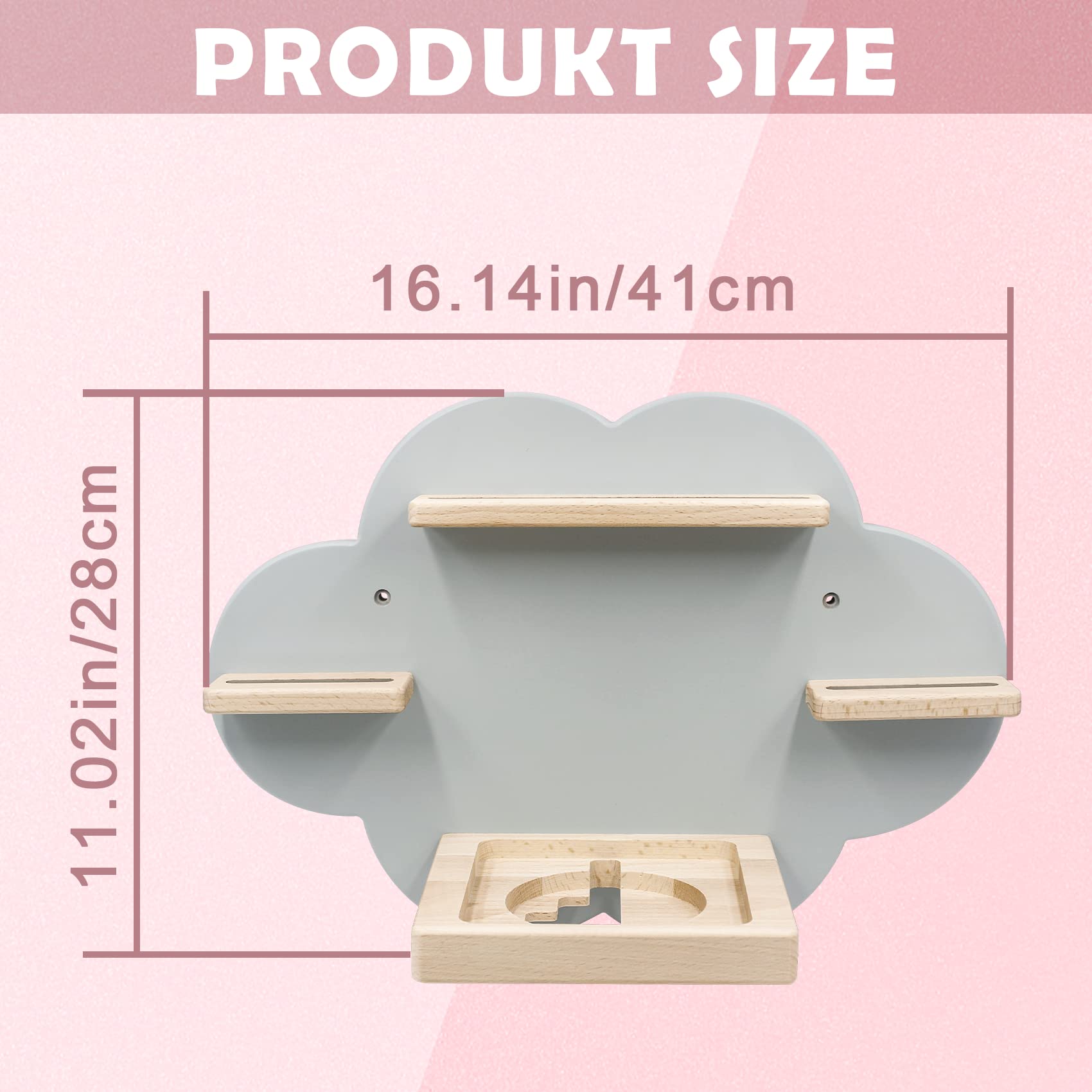 Magnetic Wooden Floating Wall Shelf for Toniebox - Charging Station & Storage Rack Holds 12-18 Tonie Figures - Compatible with Toniebox MP3 Audio Player & Characters - Perfect for Kids Playroom, Bedroom or Nursery Organization