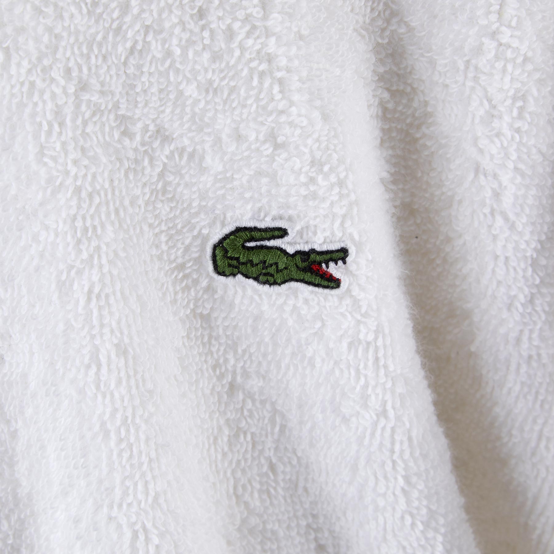 Lacoste White 400gsm Plush Bathrobe for Women & Men - Soft Luxury Spa Robe with Pockets - Perfect for Bathroom, Poolside & Relaxation at Home