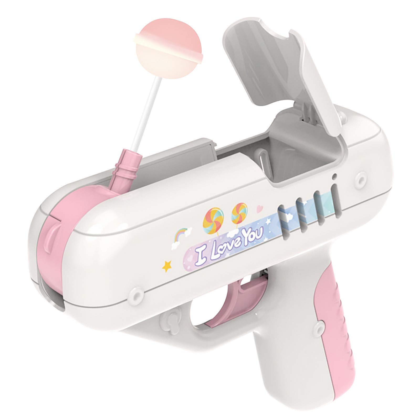 Yowein Lollipop Gun Toy - Candy Blaster for TikTok Videos, Fun Surprise Gift for Boys & Girls, Light-Up Lollipop Storage for Kids & Adults (Pink) - Perfect for Birthday Parties, Halloween Treats & Social Media Challenges