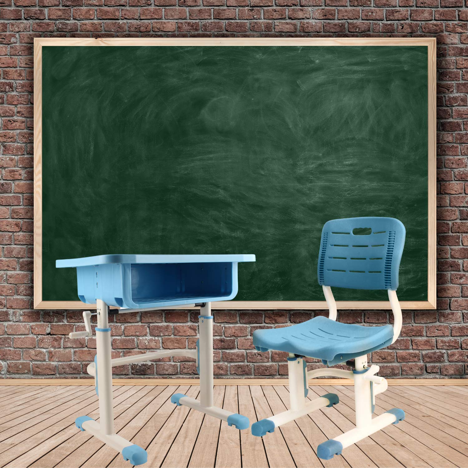 Bintiva Adjustable Kids Desk and Chair Set - Ergonomic Study Desk for Children with Height Adjustable Features - Perfect for Homeschooling, Online Learning & Homework