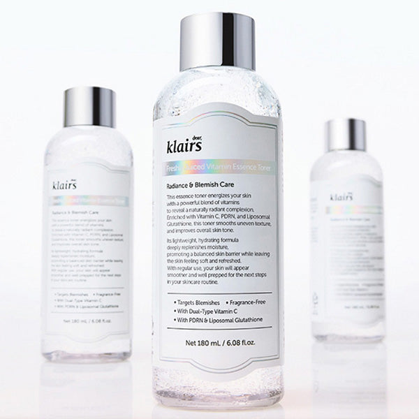 Klairs Freshly Juiced Vitamin C Essence Toner 180ml - Hydrating & Brightening Facial Treatment for Glowing Skin | Day & Night Skincare Routine