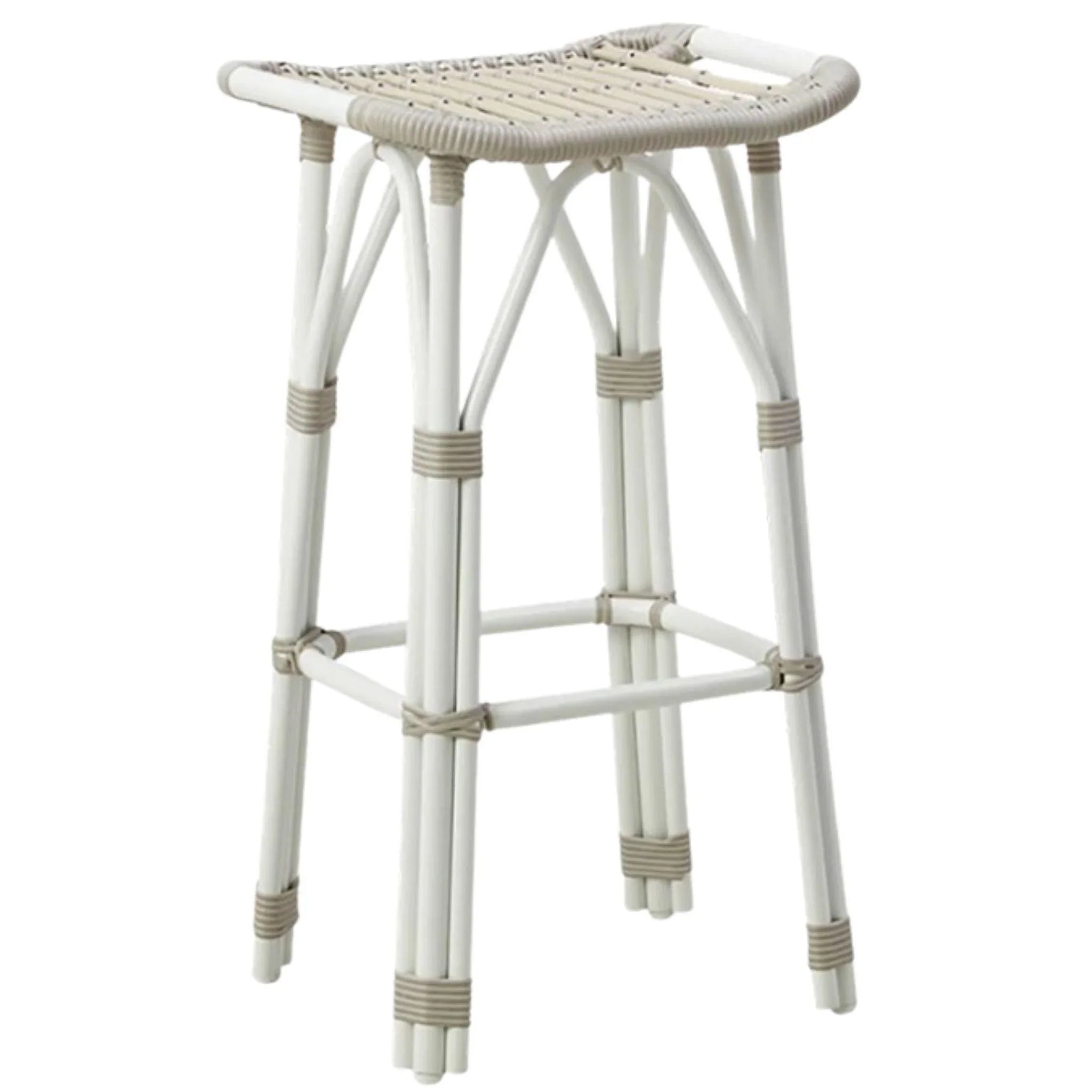 AluRattan™ Woven Counter Stool - Modern Bar Stool with Aluminum Frame & Rattan Weave - Perfect for Kitchen Island, Breakfast Nook & Outdoor Dining