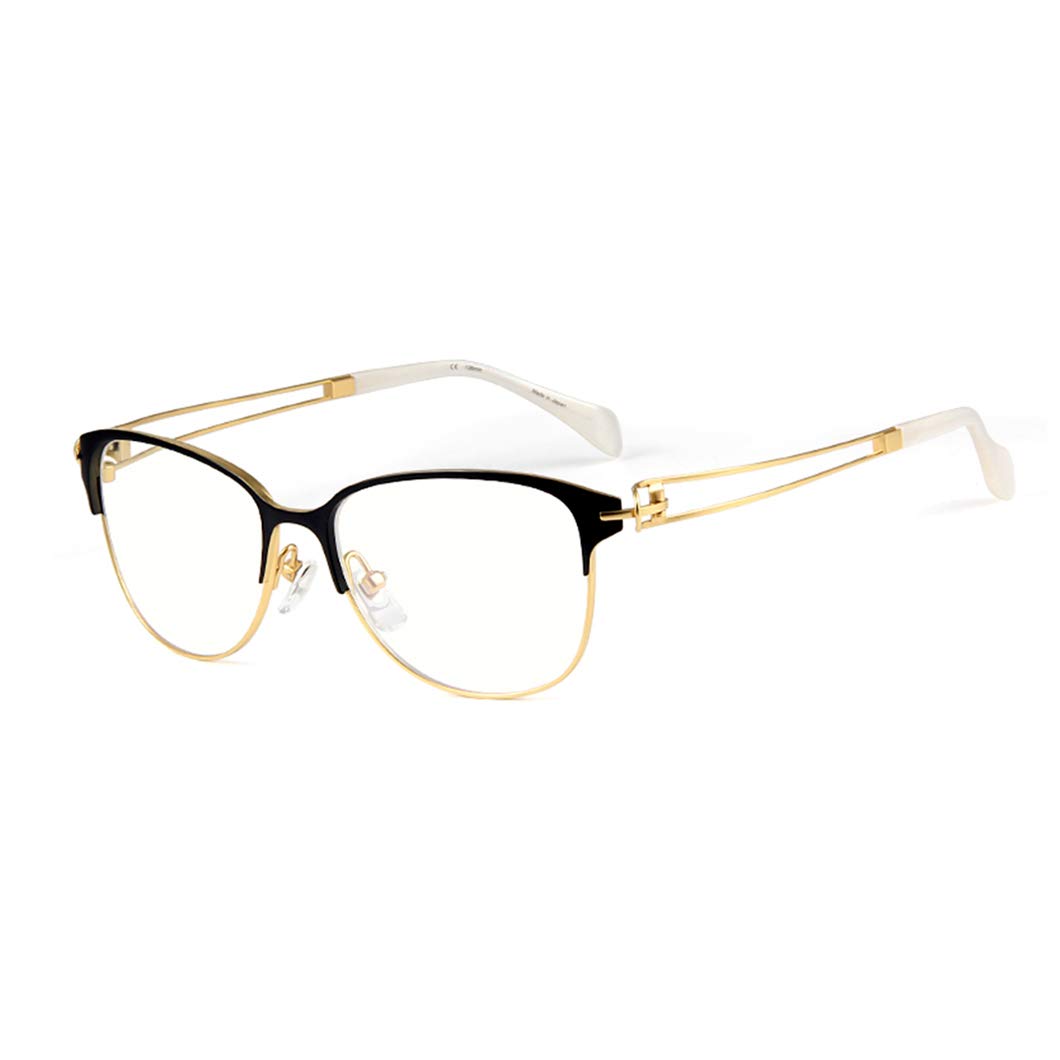 Blue Light Blocking Computer Glasses for Women & Men - Lightweight Full Rim Metal Frame with Resin Lenses - Anti Eyestrain Reading Glasses for Office, Gaming & Screen Use