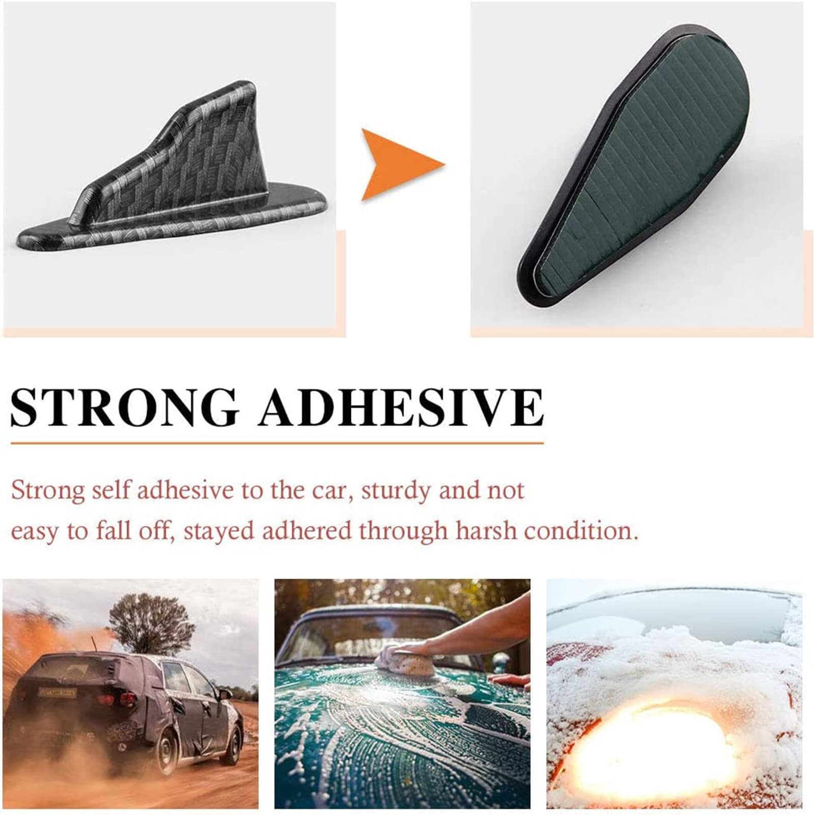 RULLINE 10-Piece Shark Fin Diffuser Kit - Universal Roof Spoiler Wing & Air Vortex Generator - Carbon Fiber Design for Enhanced Aerodynamics | Perfect for Car Enthusiasts & Performance Upgrades
