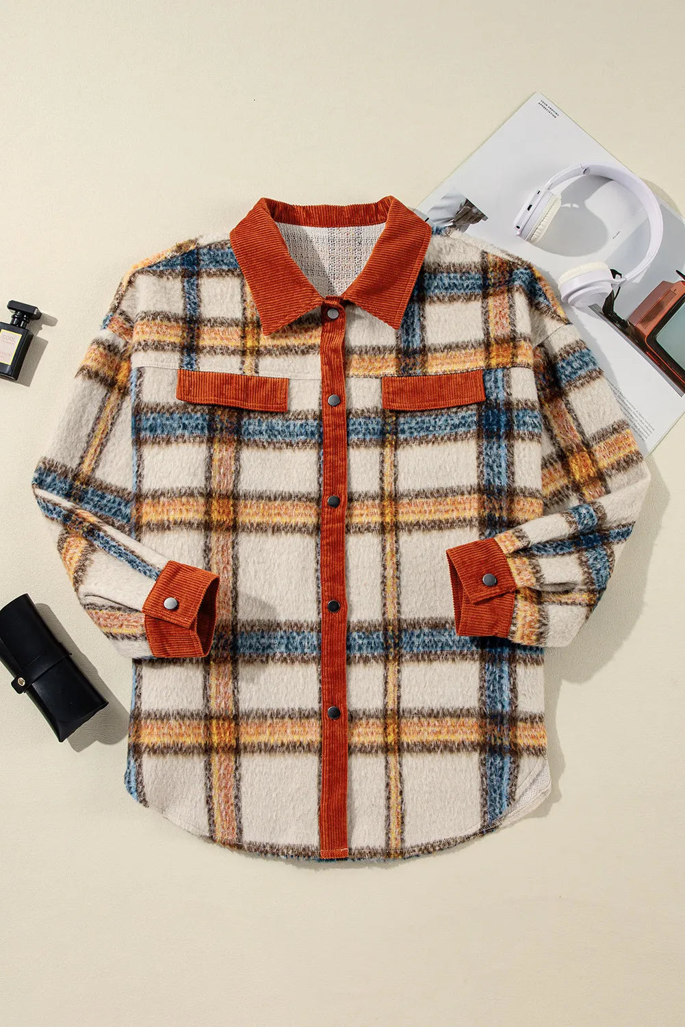 Stylish Plus Size Plaid Button Down Jacket for Women - Casual & Office Wear - Perfect for Fall Layering and Outdoor Activities