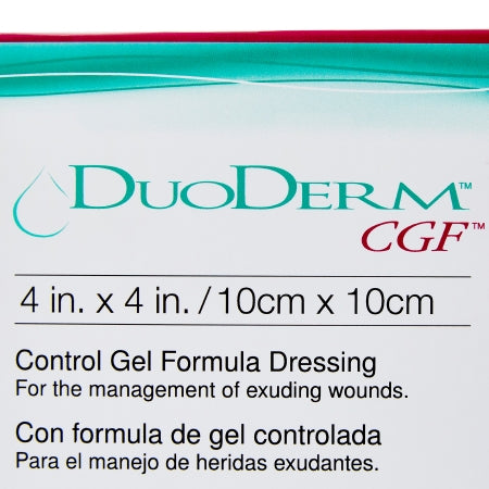 Convatec DuoDerm CGF Hydrocolloid Wound Dressing 4x4 Inches - Sterile Wound Care for Pressure Ulcers, Diabetic Sores & Skin Tears - Medical Grade Bandage for First Aid & Post-Surgery Recovery