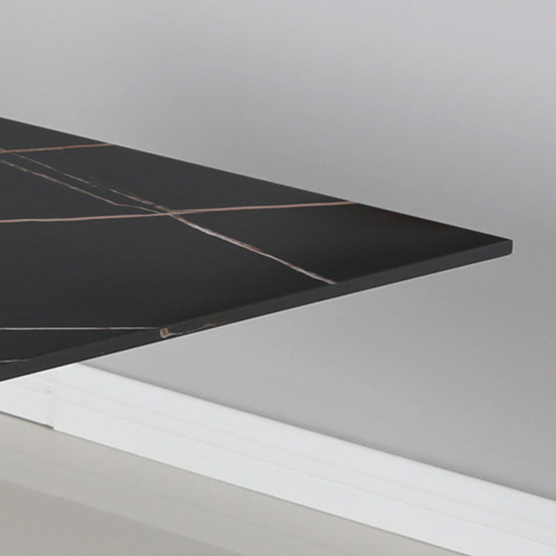 Premium Sintered Stone Dining Table 180cm - Modern Black Rectangular Kitchen Table for Dining Room, Restaurant & Outdoor Patio