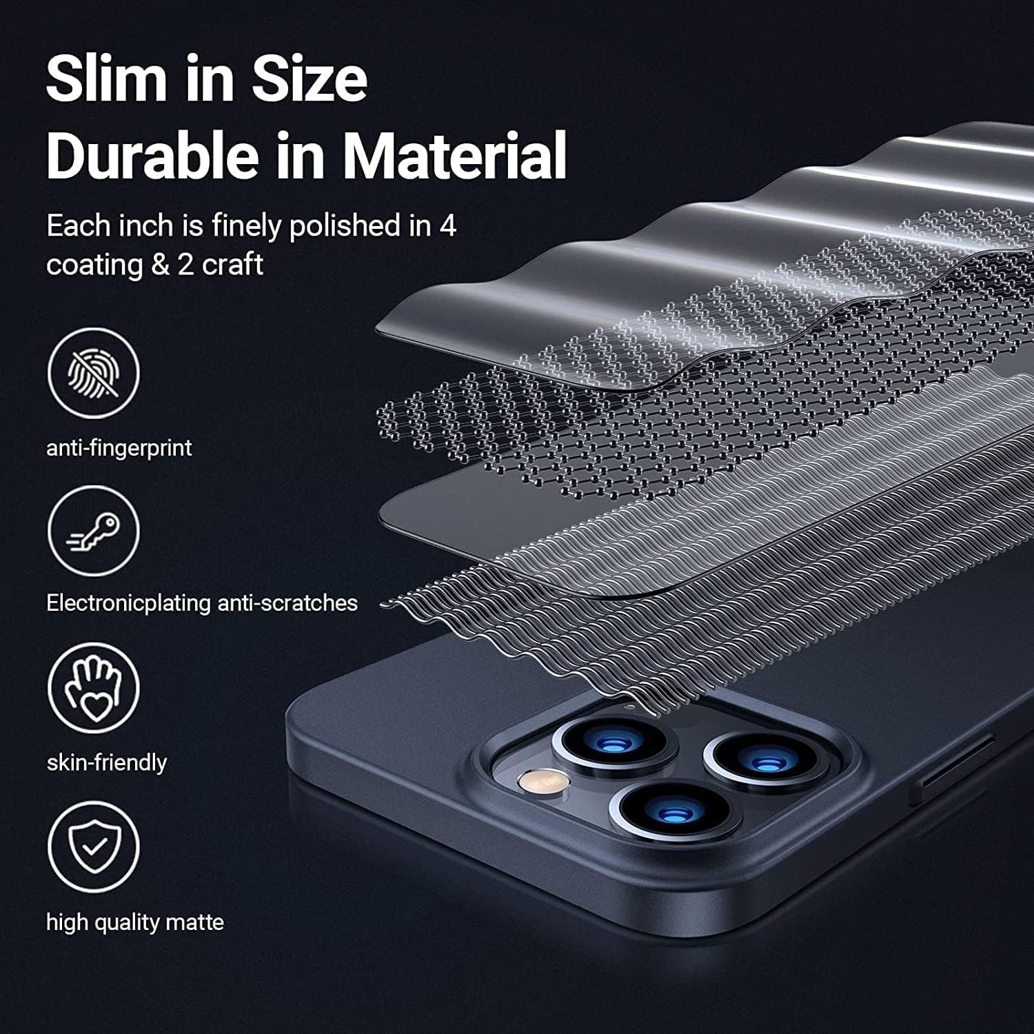 TORRAS Slim Fit iPhone 16 Pro Max Case - Ultra Thin & Lightweight Hard Plastic Cover (6.9
