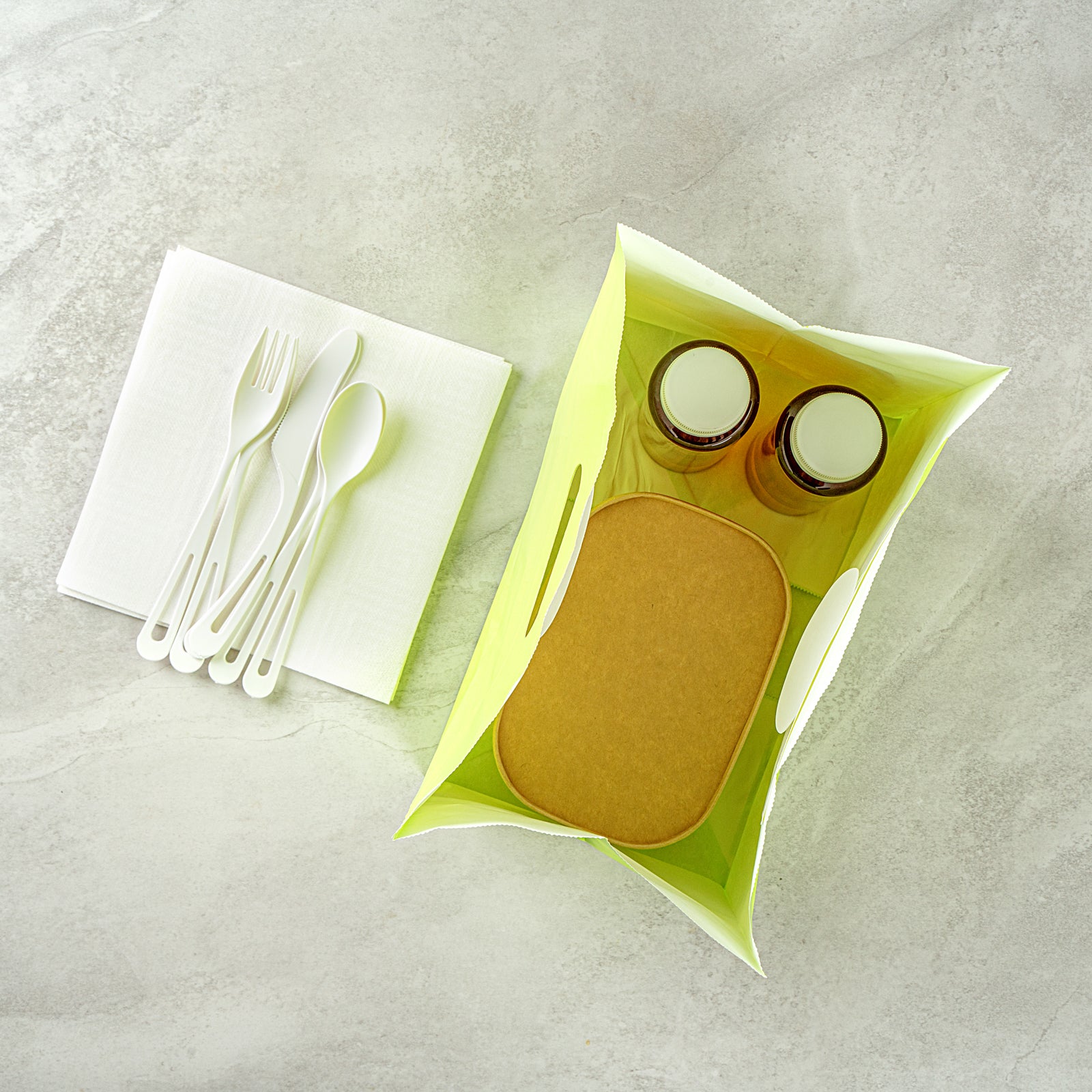 Eco-Friendly Rectangle Paper Take Out Bags with Handles - 11