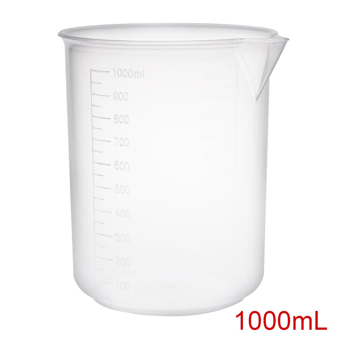 uxcell 1000ml PP Plastic Measuring Cups - Transparent Graduated Beaker for Kitchen & Lab Use - Perfect for Liquid Measurement, Baking, Cooking & Science Experiments