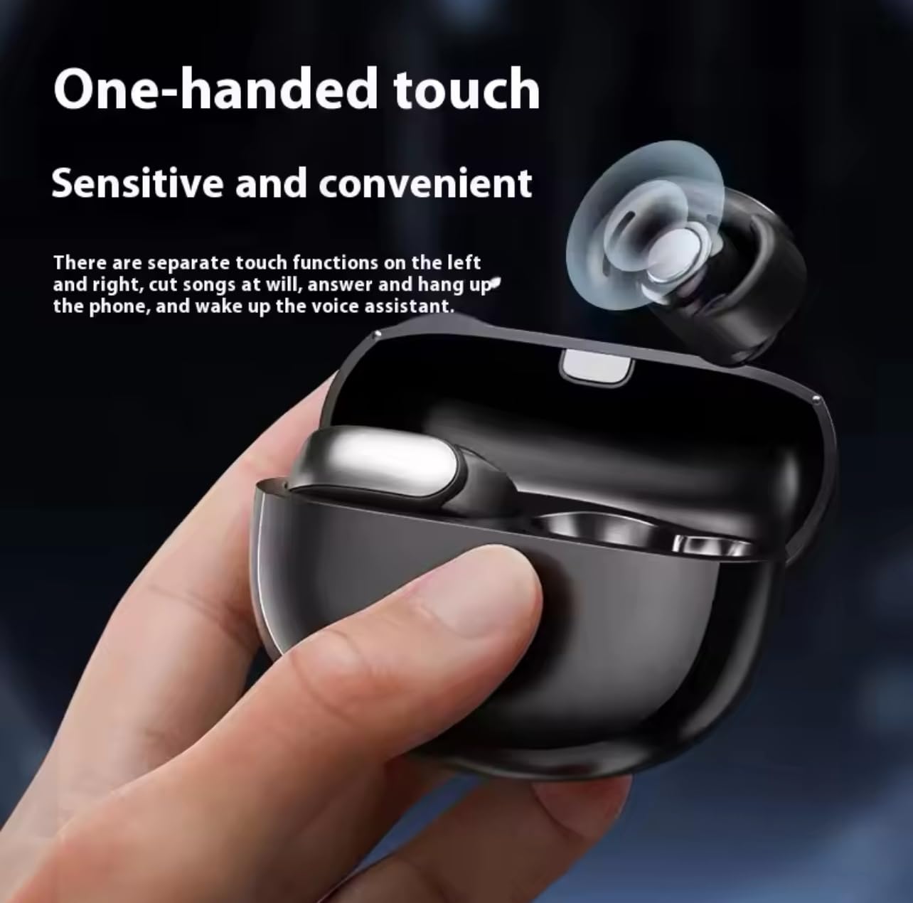 ZESOZ Ultra Open Wireless Earbuds - Bluetooth 5.3 Headphones with HD Sound, Secure Fit for Running, Gym & Outdoor Activities (Black)