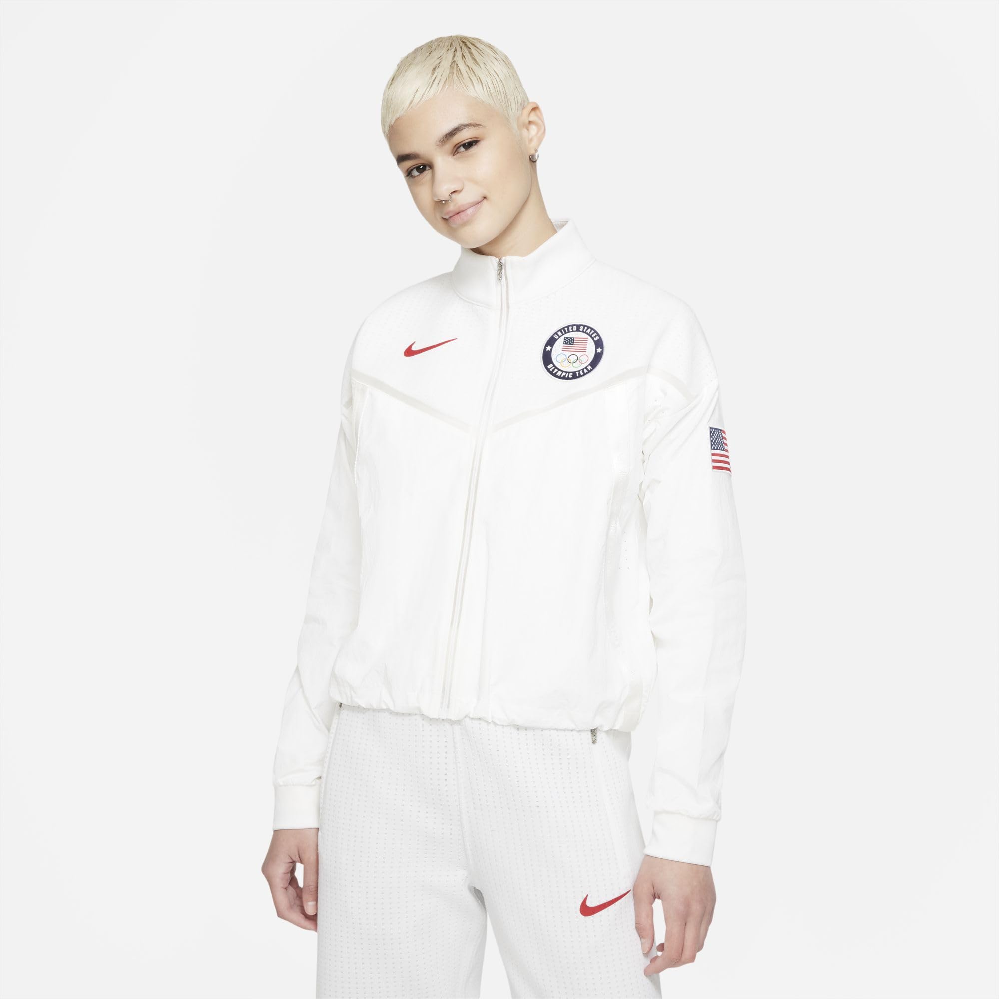 Nike Team USA Windrunner Women's Medal Stand Jacket - Medium, White - Perfect for Olympics, Sports Events & Outdoor Activities