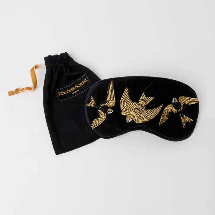 Swallow Eye Mask with Activated Charcoal for Deep Relaxation & Puffy Eyes Relief - Perfect for Travel, Sleep & Spa Days