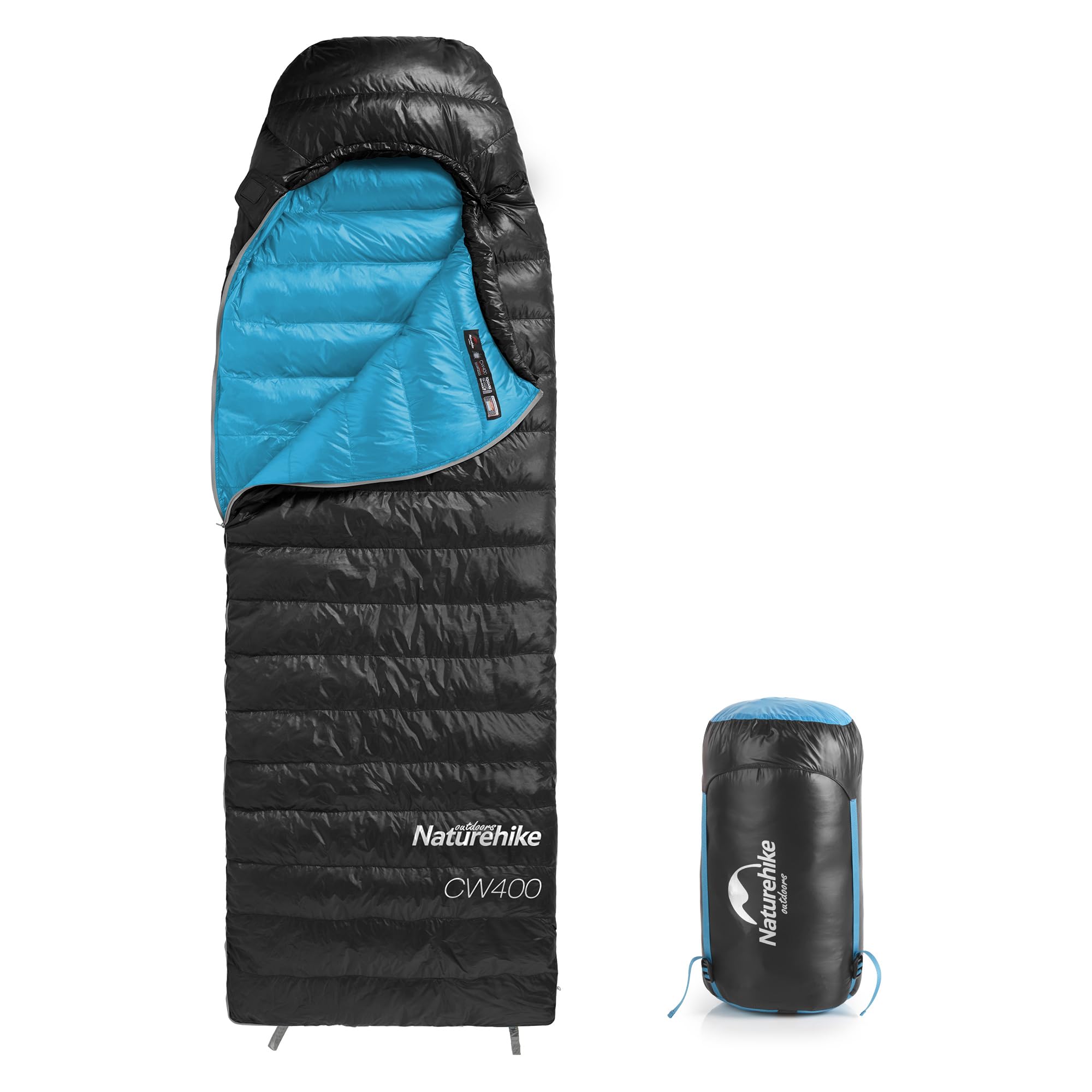 Naturehike Ultralight 650FP Down Sleeping Bag for Adults - 3-4 Season Backpacking Gear (32-42℉) | Waterproof & Compact for Camping, Hiking, Travel | Perfect for Cold Weather Adventures & Outdoor Exploration with Compression Sack