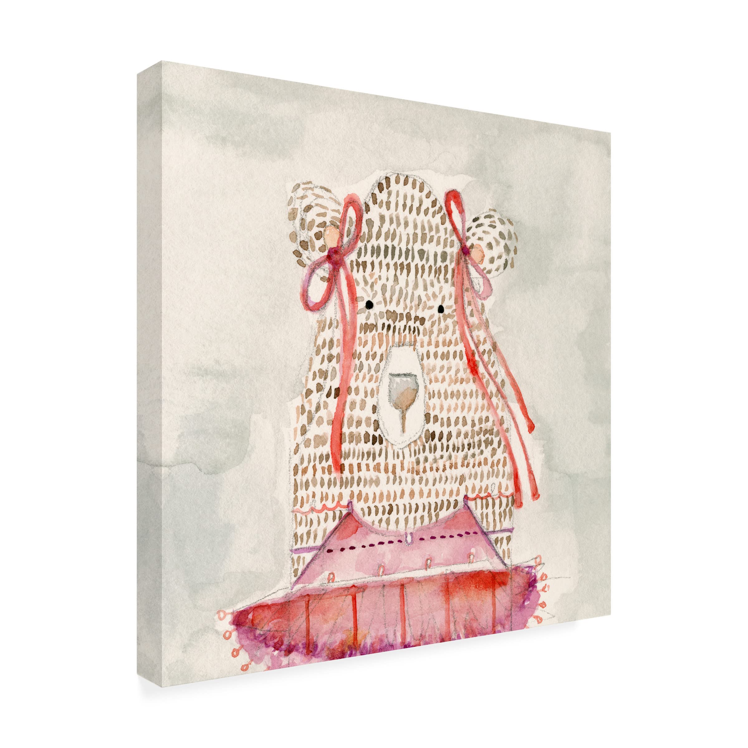 Natalie Timbrook Ballerina Bear Canvas Wall Art - Handmade Home Decor for Living Room, Bedroom & Office - Perfect Gift for Ballet Lovers