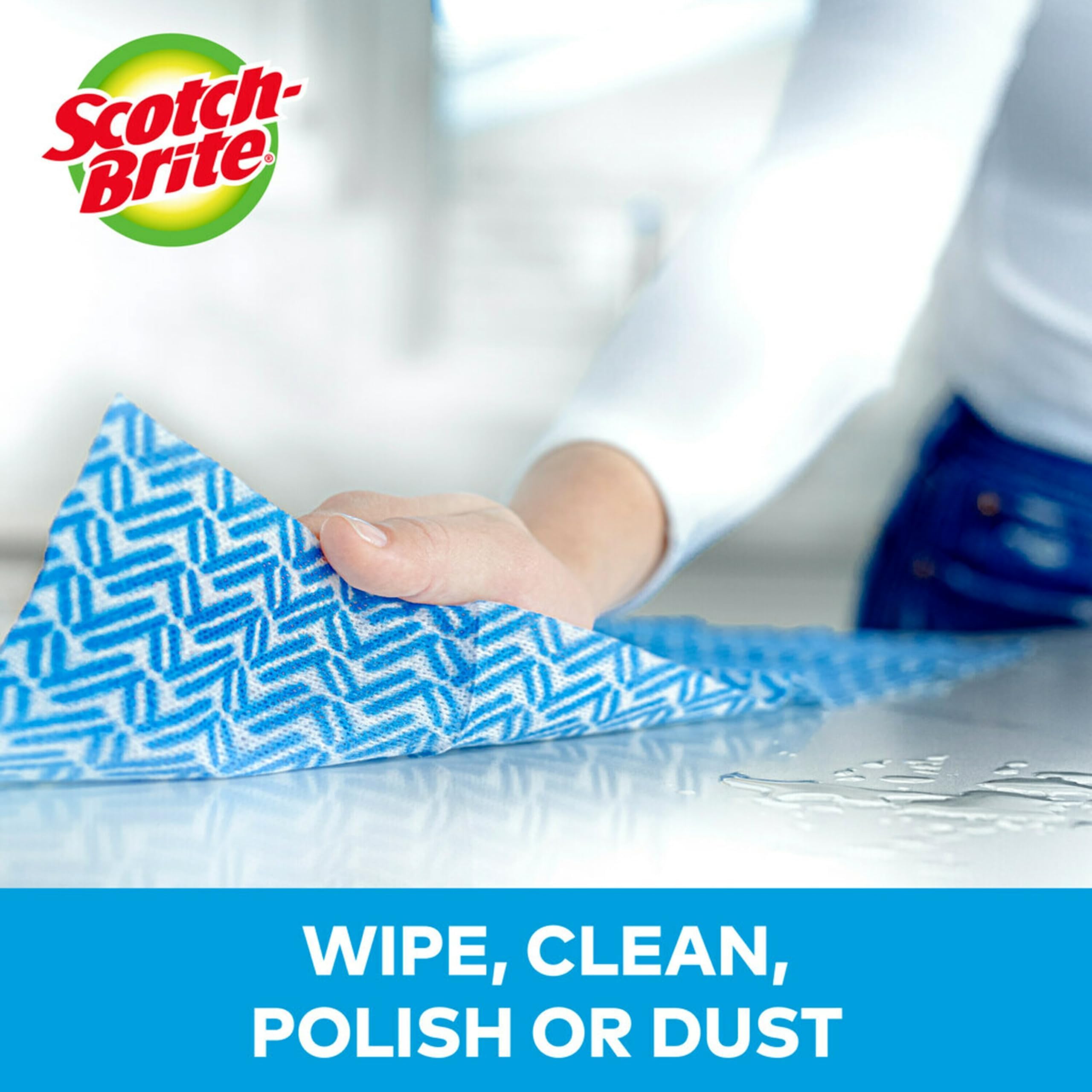 Scotch-Brite Multi-Purpose Cleaning Wipes - 6 Rolls (40 Sheets Each, 240 Total) - Heavy Duty for Kitchen, Bathroom & Household Surfaces - Disinfect & Shine Countertops, Appliances & More