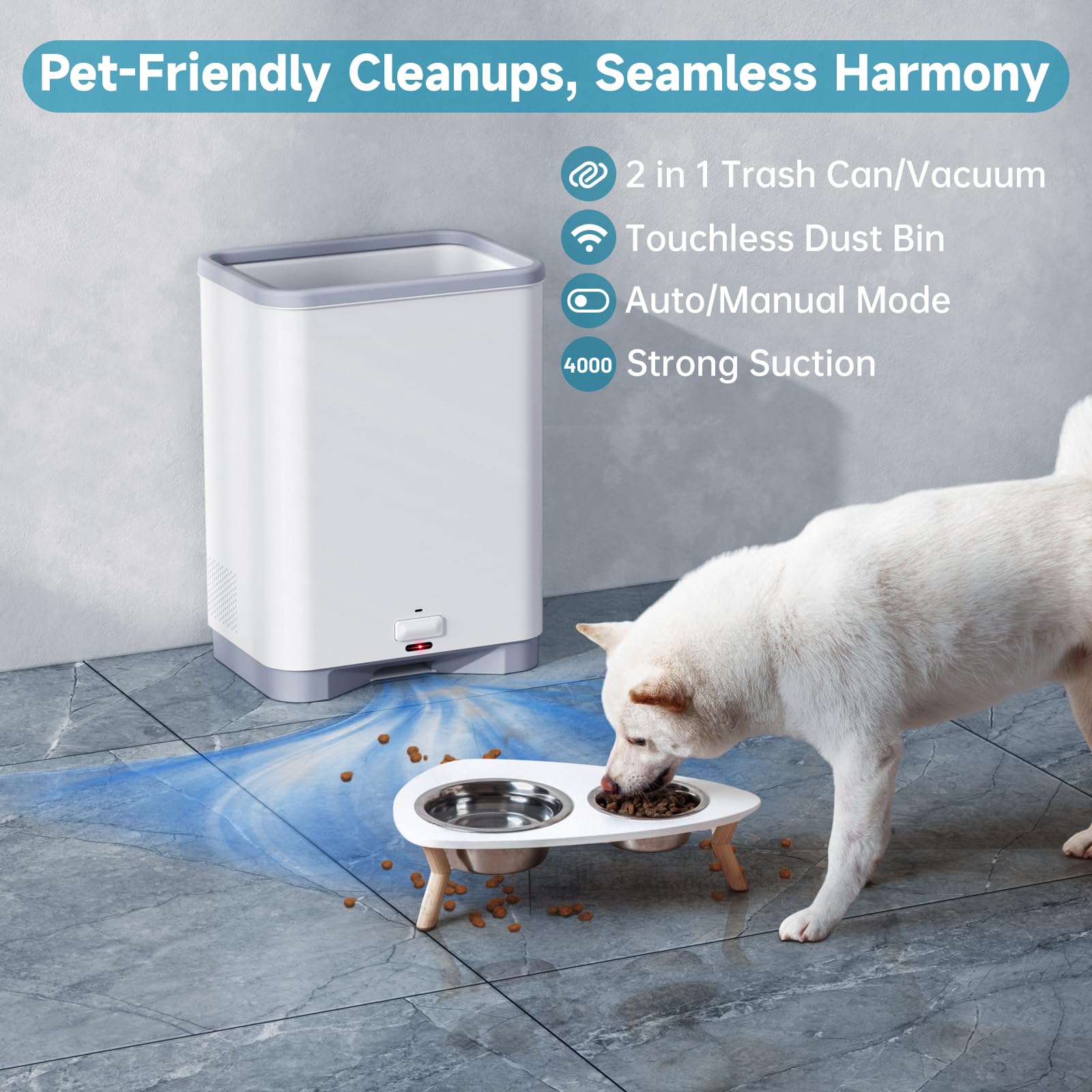 Automatic Touchless Vacuum Dustpan with Smart Sensors - Powerful Suction for Pet Hair, Salon Floors & Home Cleaning | Corded Canister Vacuum Cleaner for Effortless Sweeping