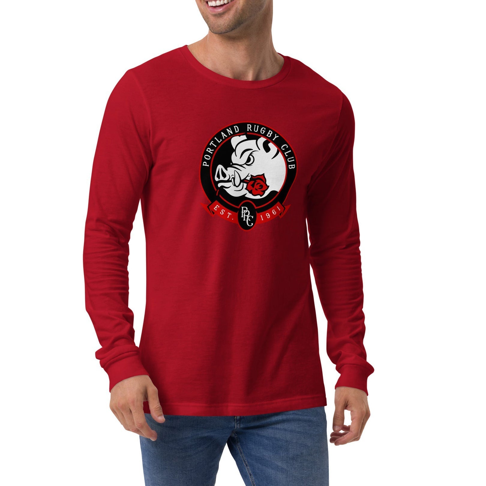 Portland Pigs Graphic Long Sleeve T-Shirt for Men & Women - Soft Cotton Crewneck Social Tee for Casual Wear, Outings & Street Style