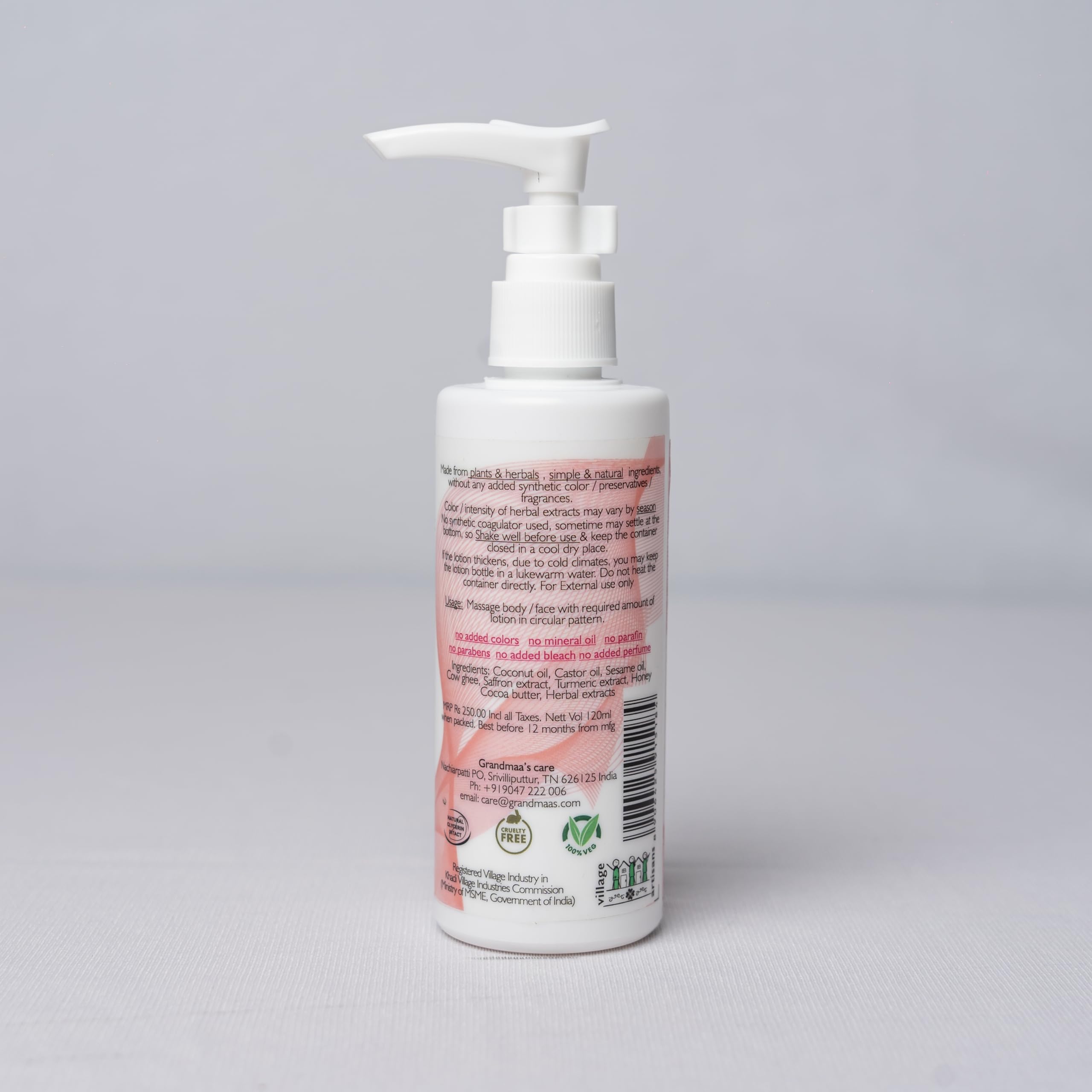Grandma's All Natural Handmade Face & Body Lotion with Organic Ingredients for Glowing Skin - Hydrating Body Butter for Dry to Normal Skin (4oz) | Perfect for Daily Moisturizing, Spa Days & Gift Giving