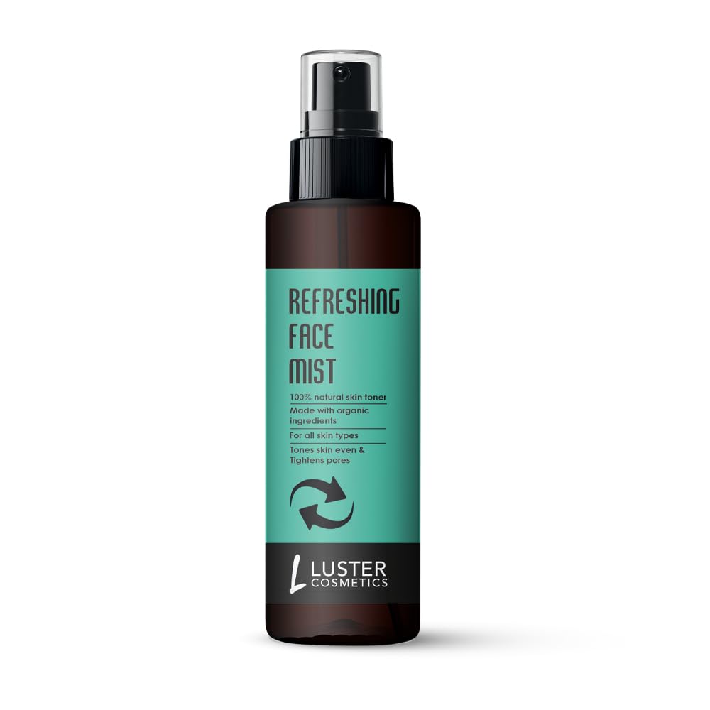 Luster Cosmetics Refreshing Face Mist Skin Toner for Dry & Oily Skin - Hydrating Facial Spray for All Skin Types | Paraben & Sulfate Free | 115ml | Perfect for Daily Skincare Routine & On-the-Go Hydration