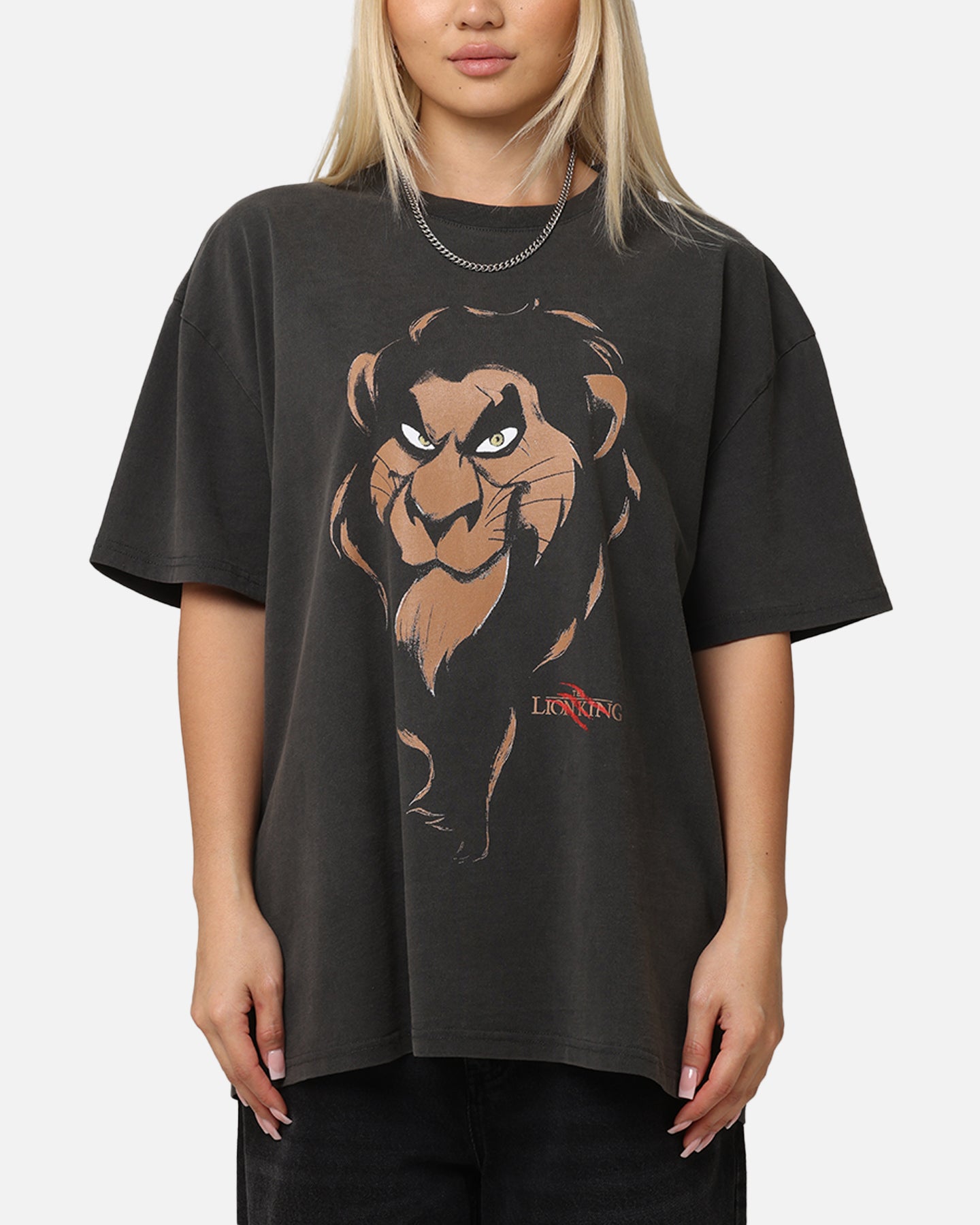Disney The Lion King Scar Heavyweight T-Shirt - Black Vintage Wash | Officially Licensed Cotton Tee for Men & Women - Perfect for Cosplay, Movie Nights & Disney Fans